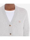 Baby Fox Patch Boxy Cardigan Light Grey Melange - MAISON KITSUNE - BALAAN 4