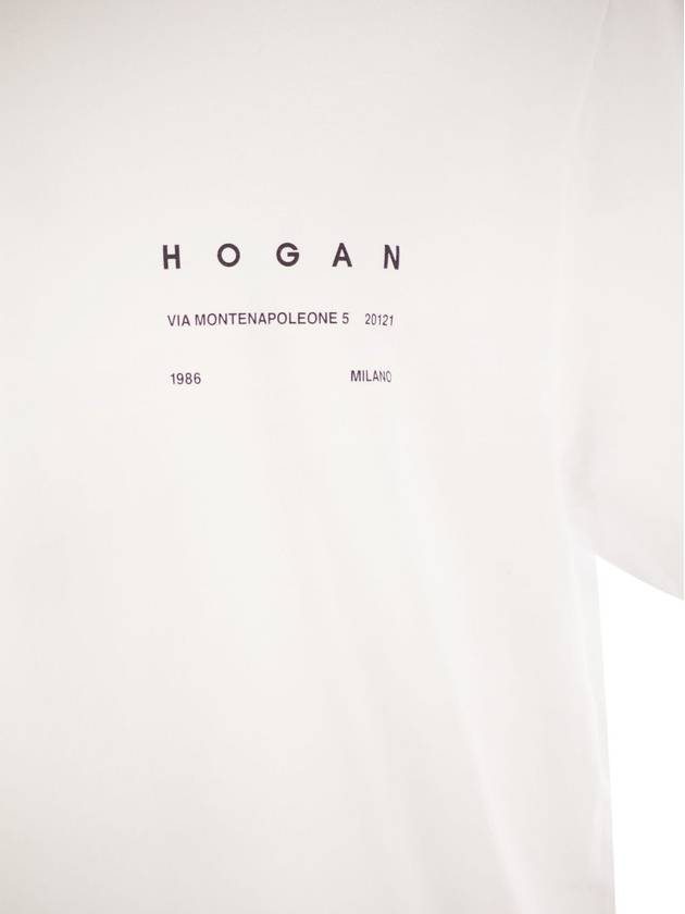 Crew-neck T-shirt with lettering - HOGAN - BALAAN 4