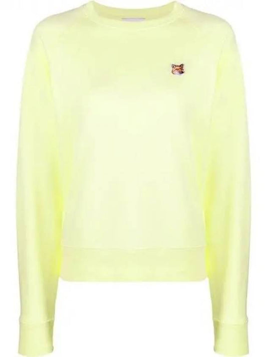 Women's Fox Head Patch Cotton Sweatshirt Light Yellow - MAISON KITSUNE - BALAAN 2