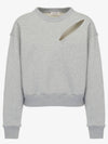 Cutout Detail Round Neck Sweatshirt Grey - ALEXANDER MCQUEEN - BALAAN 4