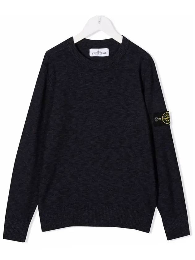 Kids Waffen Crew Neck Knit Black 7516512D1 V0029 - STONE ISLAND - BALAAN 2