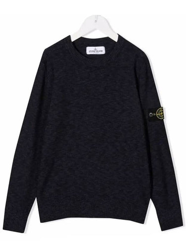 Kids Waffen Crew Neck Knit Black 7516512D1 V0029 - STONE ISLAND - BALAAN 1