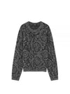 Jacquard Long Sleeve Knit Top Grey - VERSACE - BALAAN 2