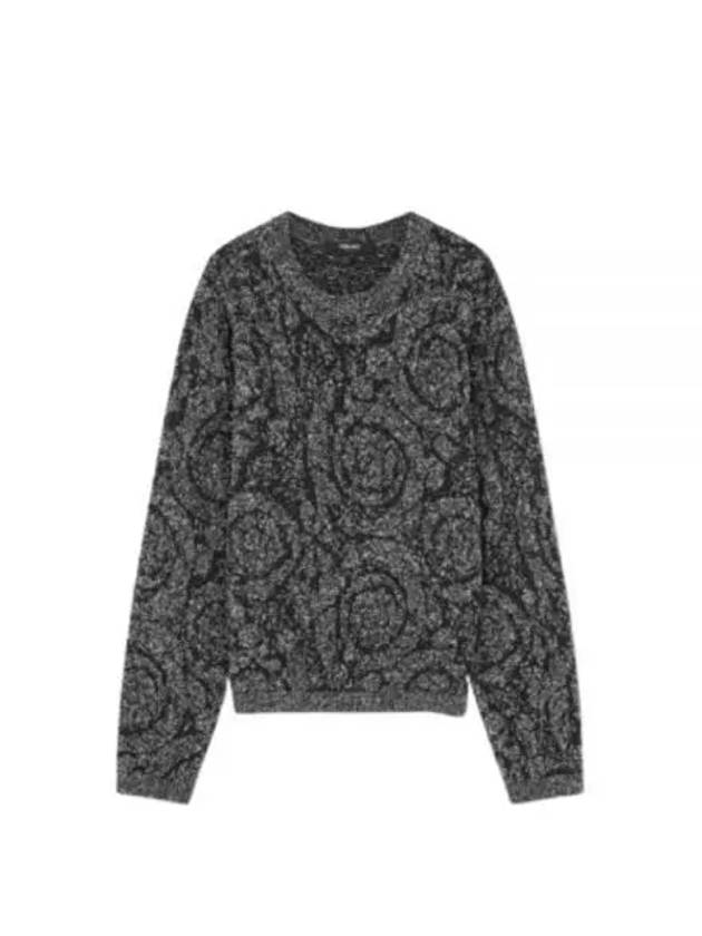 Jacquard Long Sleeve Knit Top Grey - VERSACE - BALAAN 2