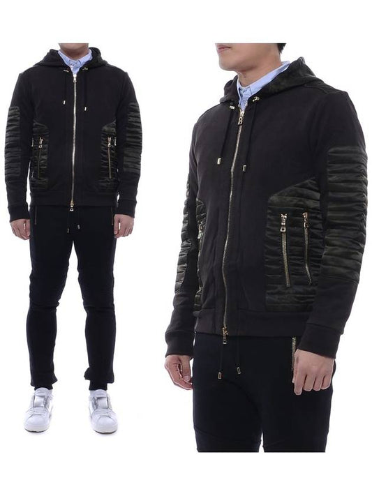 Biker Zip-up Hooded Jacket Black - BALMAIN - BALAAN 2