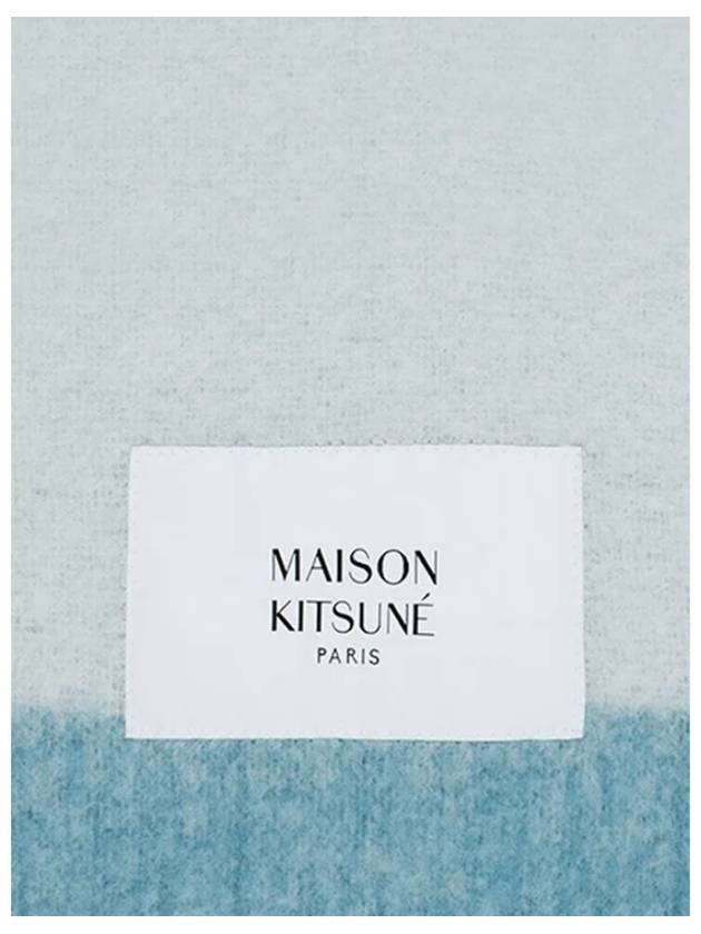 Alpaca Striped Muffler Shawl Blue Green - MAISON KITSUNE - BALAAN 3