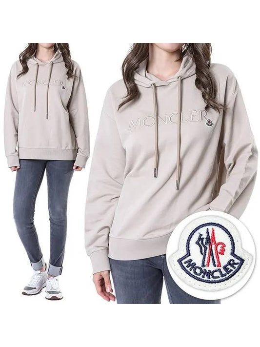 Logo patch volume embroidery typo women s hooded t shirt 8G00016 89A1K 20J - MONCLER - BALAAN 2