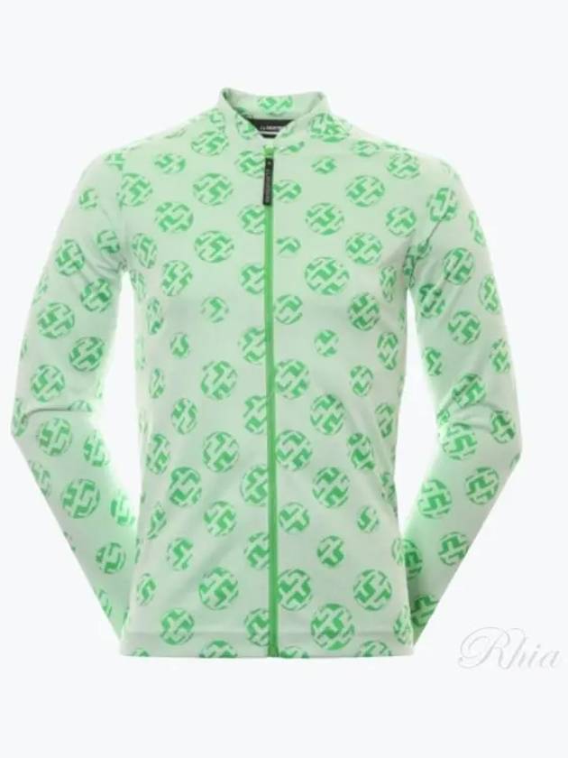 Patric Sphere Dot Jacquard Mid Layer Zip-Up Jacket Green White - J.LINDEBERG - BALAAN 2