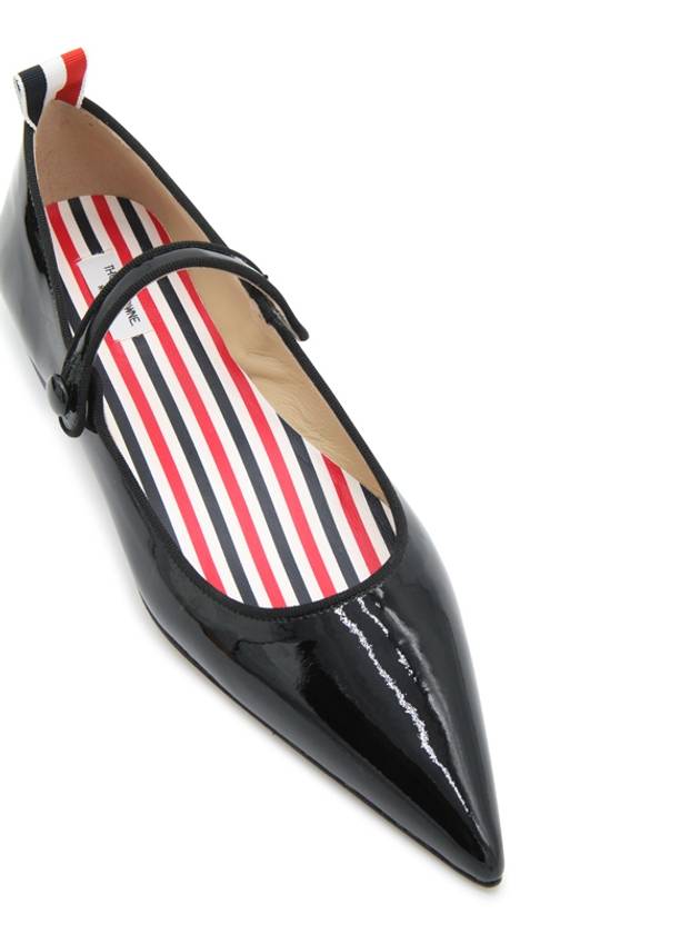 Soft Patent Leather Pointed Thom John Flat Black - THOM BROWNE - BALAAN 5