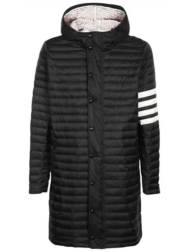 Men's 4 Bar Hooded Padding Black - THOM BROWNE - BALAAN 2