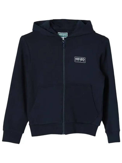 Kids Logo Hooded Zip-Up Jacket Navy - KENZO - BALAAN 2