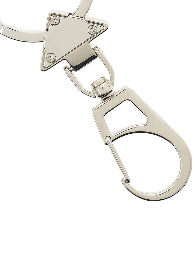 enamel logo key ring black silver - PRADA - BALAAN.