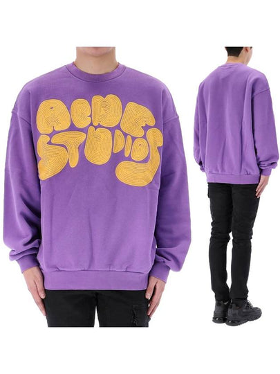 Bubble Logo Crew Neck Sweatshirt Lilac Purple - ACNE STUDIOS - BALAAN 2