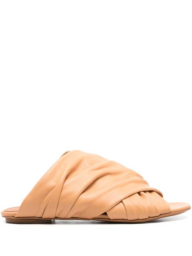 Forte_Forte Leather Crossed Flat Sandals Shoes - FORTE FORTE - BALAAN 1