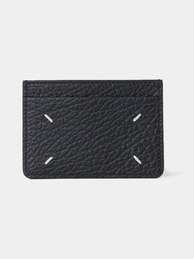 Grain Leather Stitch Card Wallet Black - MAISON MARGIELA - BALAAN 2