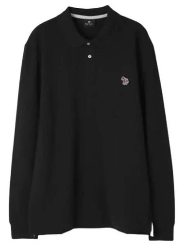 Regular fit zebra patch long sleeve polo shirt collar - PAUL SMITH - BALAAN 1