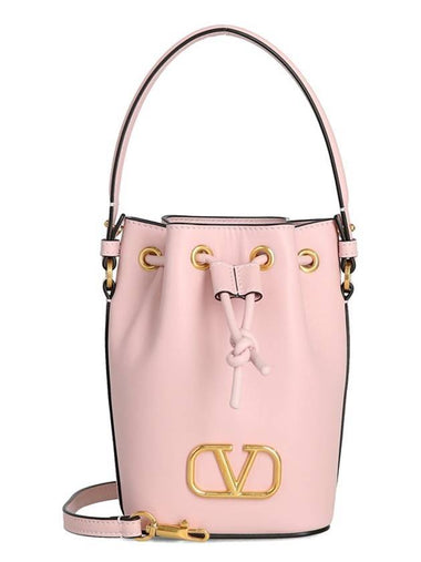 V Logo Signature Bucket Bag Pink - VALENTINO - BALAAN 1