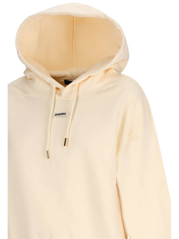 Le Sweatshirt Gros Grain Cotton Hoodie Light Beige - JACQUEMUS - BALAAN 4