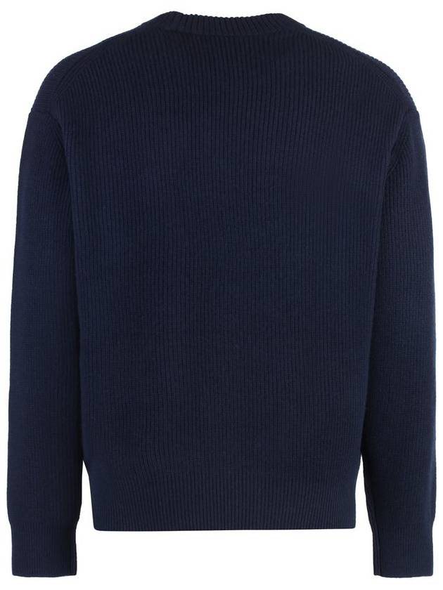 Bold Fox Head Patch Comfort Ribbed Knit Top Navy - MAISON KITSUNE - BALAAN 3