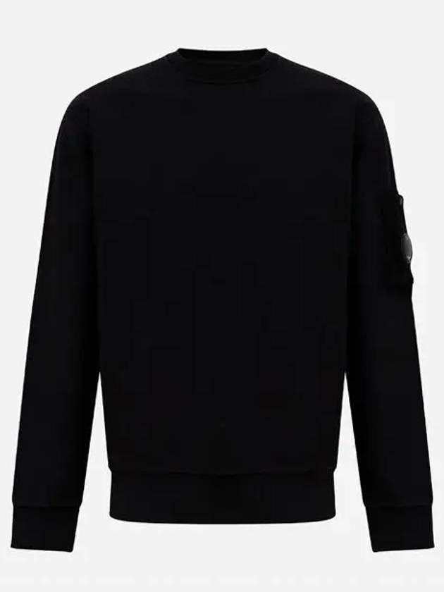 Emerized Diagonal Fleece Lens Sweatshirt Black - CP COMPANY - BALAAN 3