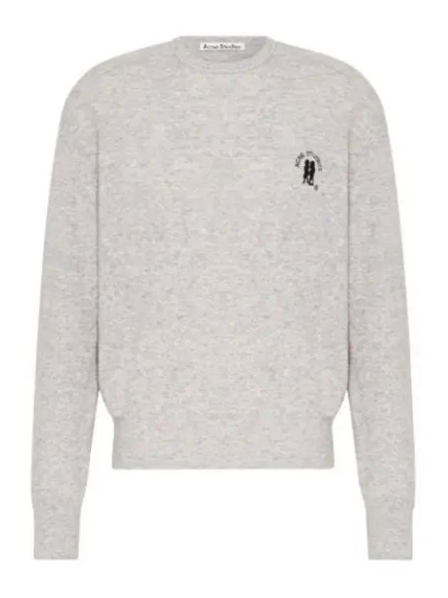 Embroidered Logo Jumper Knit Top Light Grey - ACNE STUDIOS - BALAAN 2