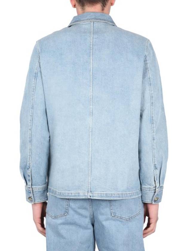 Pierre Oversized Shirt Bleach Denim Jacket Blue - A.P.C. - BALAAN 4