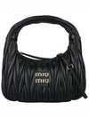 Wander Materasse Nappa Leather Mini Hobo Tote Bag Black - MIU MIU - BALAAN 3