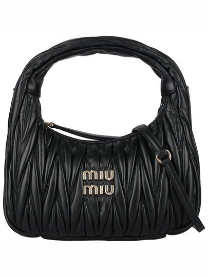 Wander Materasse Nappa Leather Mini Hobo Tote Bag Black - MIU MIU - BALAAN 2