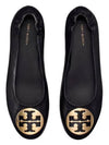 Logo Leather Ballerina Flat Black - TORY BURCH - BALAAN 6