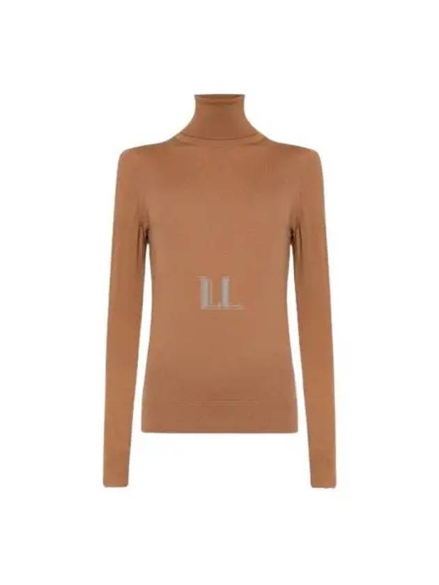 Scalloped Sleeve Edge Wool Turtleneck Brown - CHLOE - BALAAN 2