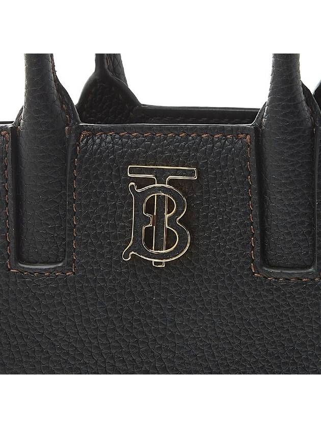 Frances Grainy Leather Mini Tote Bag Black - BURBERRY - BALAAN 8