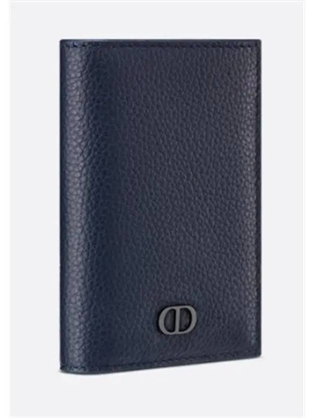 CD Icon Grained Calfskin Card Wallet Navy - DIOR - BALAAN 3