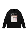 Men's Big Print Loose Fit Sweatshirt Black SW23AMTS01BK - SOLEW - BALAAN 2