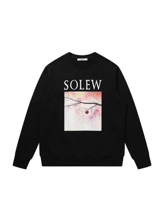 Big Print Loose Fit Sweatshirt Black - SOLEW - BALAAN 2