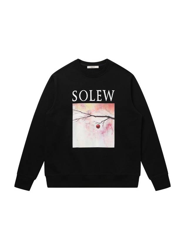 Big Print Loose Fit Sweatshirt Black - SOLEW - BALAAN 1