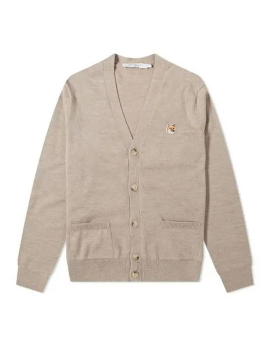 Fox Head Patch Classic Cardigan Beige Melange - MAISON KITSUNE - BALAAN 2