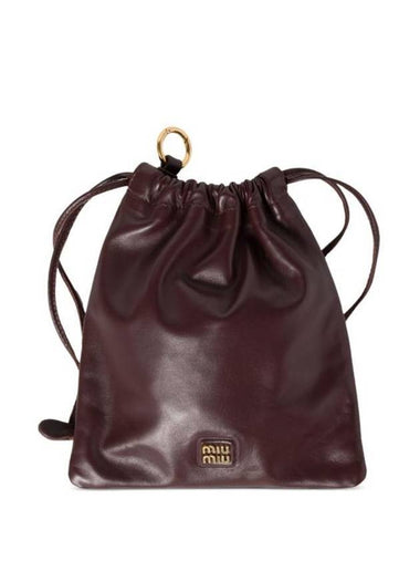 Nappa Leather Pouch Bucket Bag Briarwood - MIU MIU - BALAAN 1