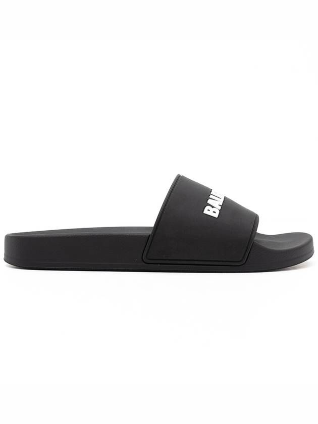 Men's Logo Full Slippers Black - BALENCIAGA - BALAAN.