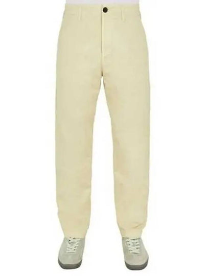 Supima Cotton Twill Straight Pants Ecru - STONE ISLAND - BALAAN 2