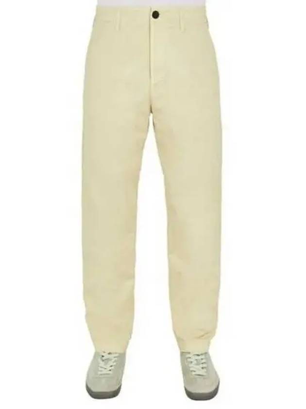 Supima Cotton Twill Straight Pants Ecru - STONE ISLAND - BALAAN 2