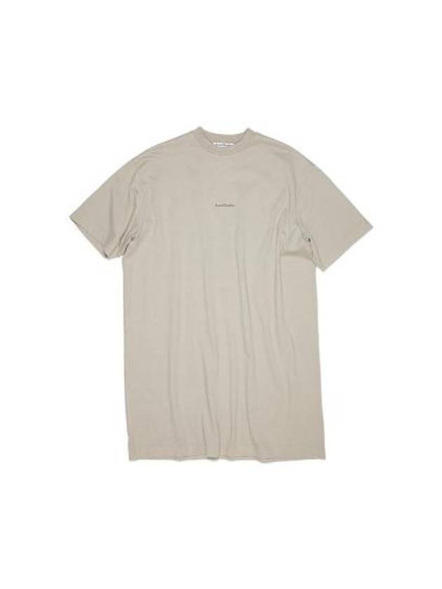 Logo Cotton T-Shirt Short Dress Titanium Grey - ACNE STUDIOS - BALAAN 2