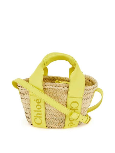 Sense Small Raffia Tote Bag Beige Yellow - CHLOE - BALAAN 1