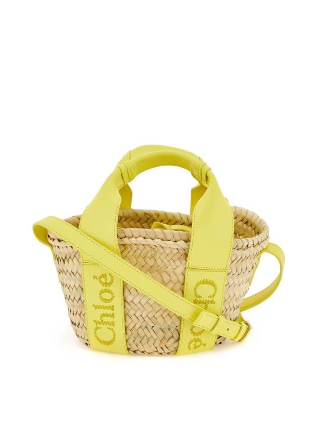 Sense Small Raffia Tote Bag Beige Yellow - CHLOE - BALAAN 1