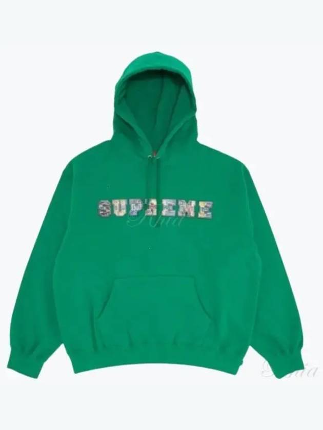 College Eight Leather Sweat Men s Hooded Hoodie FW23SW58 GREEN - SUPREME - BALAAN 1