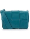 Cassette Small Leather Cross Bag Blue - BOTTEGA VENETA - BALAAN 1