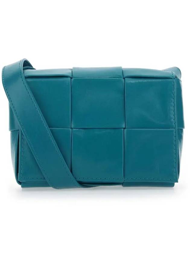 Cassette Small Leather Cross Bag Blue - BOTTEGA VENETA - BALAAN 1