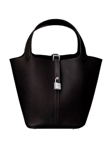 Picotin Lock 22 Palladium Tote Bag Noir - HERMES - BALAAN 1