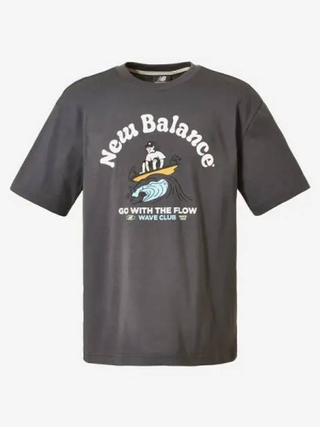 Uni NB Boy Surf Shorts T Shirt 60 Charcoal - NEW BALANCE - BALAAN 1