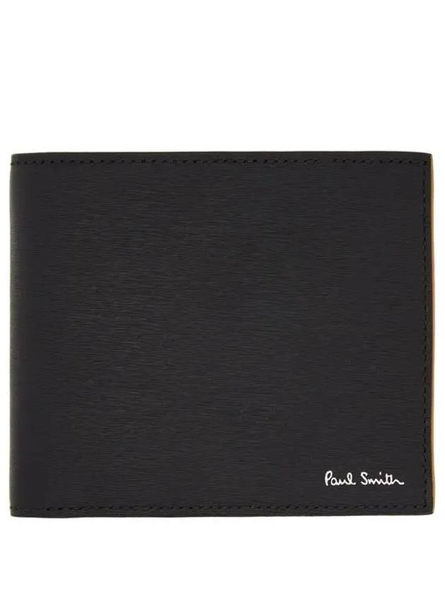 Saffiano Two-Tone Half Wallet Black - PAUL SMITH - BALAAN 3