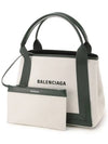 Cabas Logo Canvas Small Tote Bag Dark Khaki - BALENCIAGA - BALAAN 4